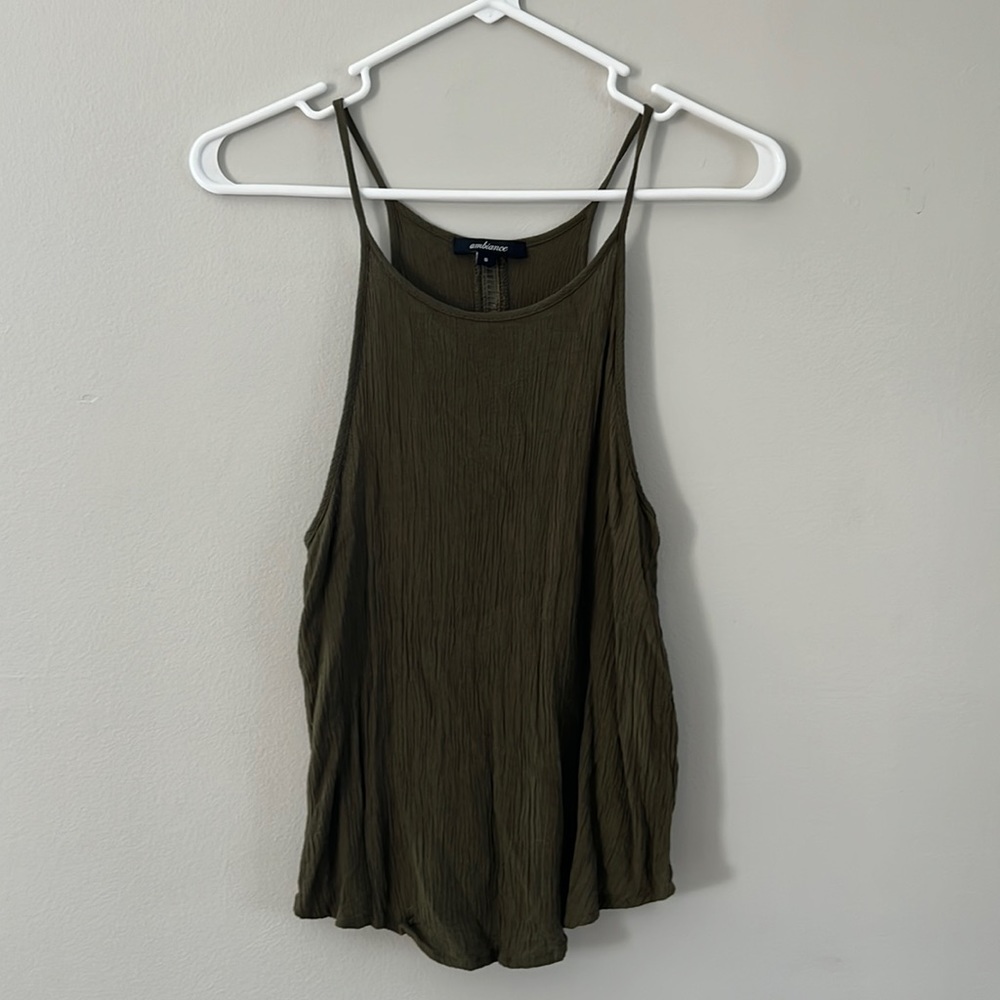 Tank top forest green with detail down back